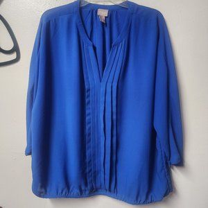 Chico's Blue Polyester Tunic Top Size 3